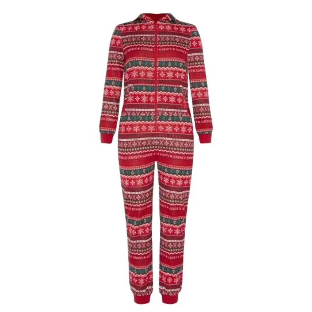 Savage X Fenty‎ Forever Savage Hooded Kids Onesie Timeless Red Winter Knit XL